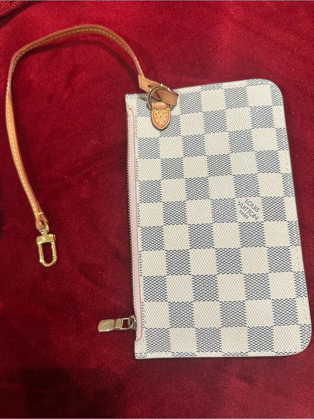 Louis Vuitton Pink Canvas Interior Wristlet